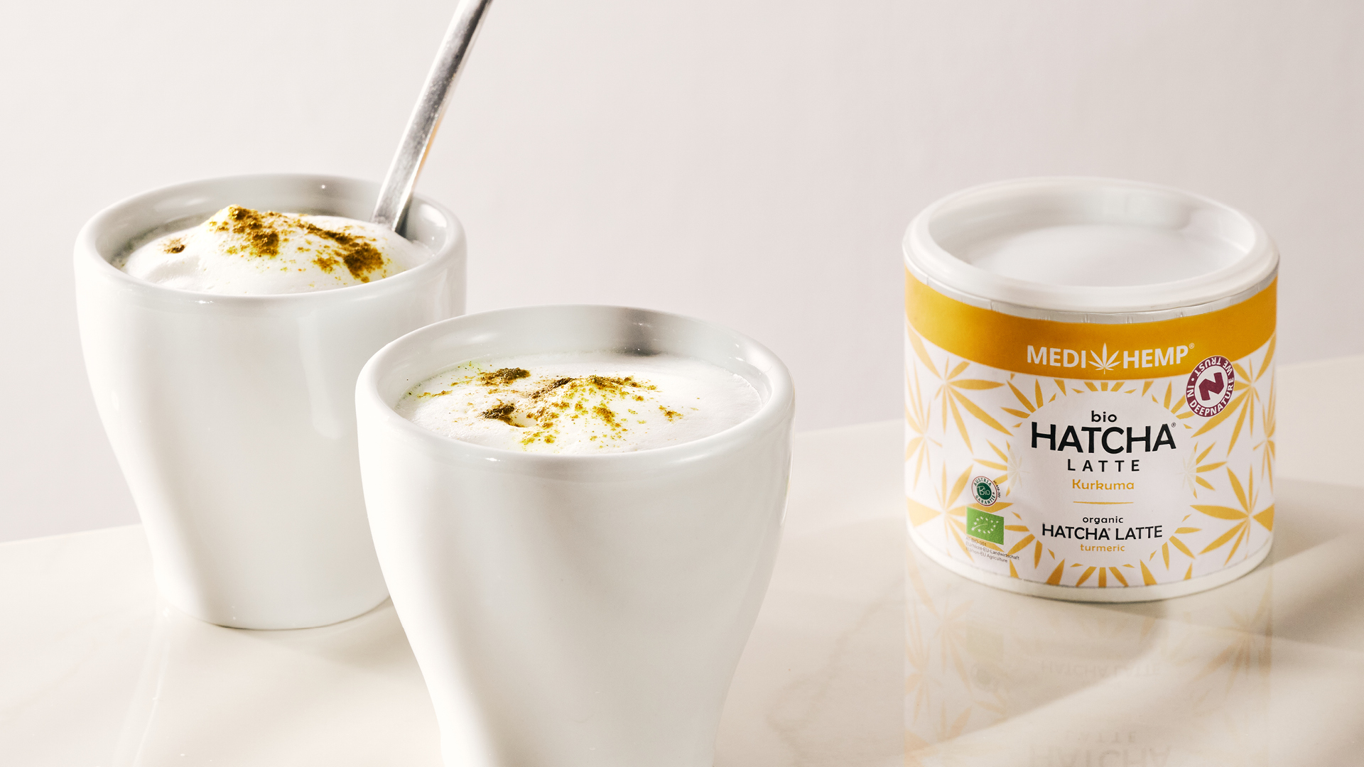 Golden milk recipe: MEDIHEMP Organic Hatcha Latte Turmeric 